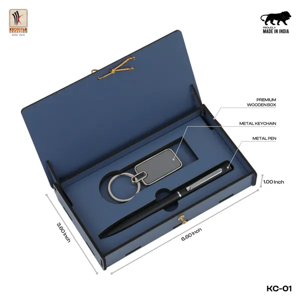 Black_Personalized_Metal_Pen_And_Keychain_Gift_Set_With_Name_Engraved_For_Corporate_Gifting