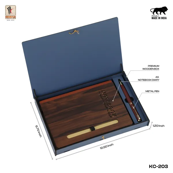 Brown_Personalised_4_In_1_Corporate_Gift_Set_Which_Includes_Diary_And_Keychain_And_Metal_Pen_And_Card_Holder_Gift_Set_For_Employee_Of_The_Month_And_Personalised_Diary_Corporate_Gift_For_Clients