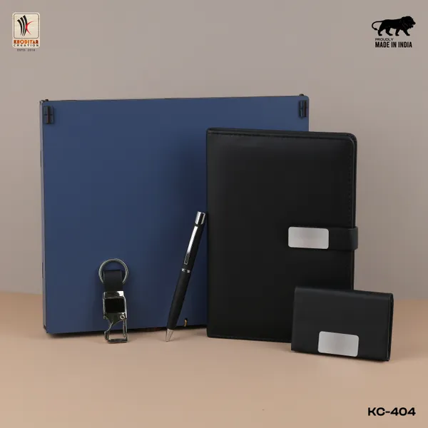Black_Personalized_Diary_And_Pen_And_Card_Holder_And_Keychain_As_Corporate_Gift_Set_For_Business_Gifting