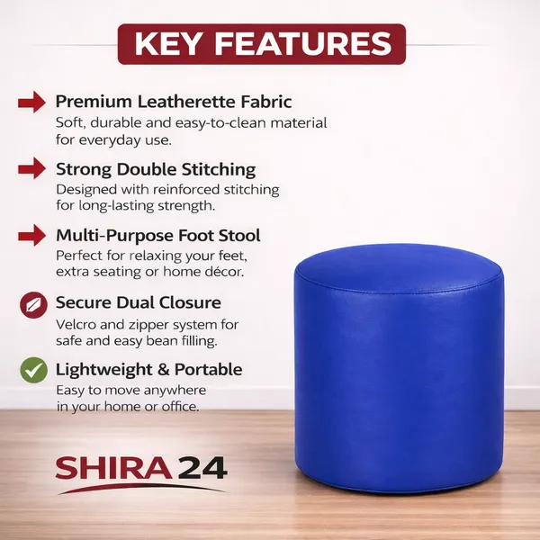 Blue_Foot_Stool_Bean_Bag_Cover_Without_Beans