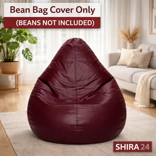 Maroon_Tear_Drop_Bean_Bag_Cover_Without_Beans