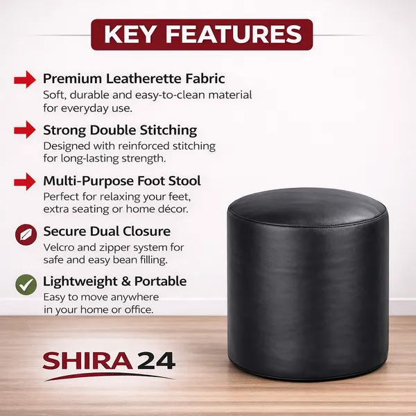 Black_Foot_Stool_Bean_Bag_Cover_Without_Beans