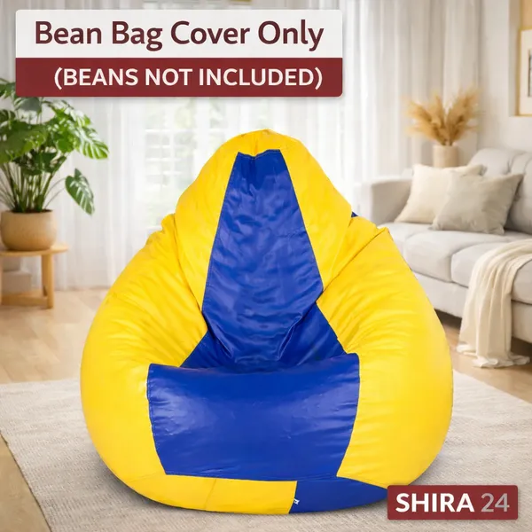 Yellow_And_Blue_Tear_Drop_Bean_Bag_Cover_Without_Beans
