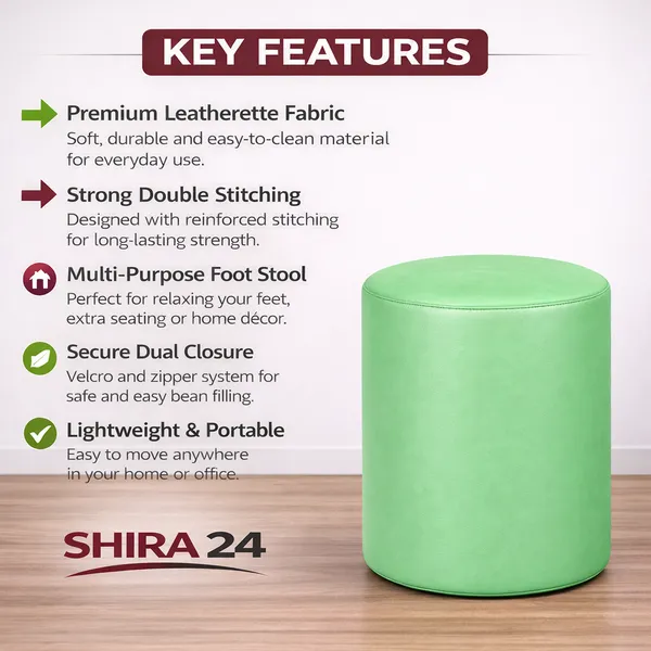 Green_Foot_Stool_Bean_Bag_Cover_Without_Beans