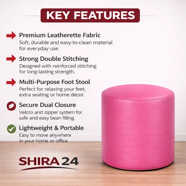 Pink_Foot_Stool_Bean_Bag_Cover_Without_Beans