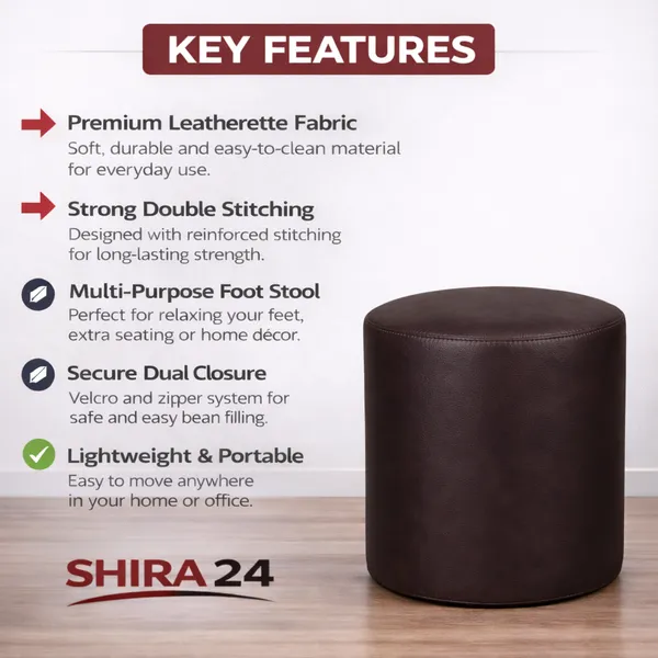 Brown_Foot_Stool_Bean_Bag_Cover_Without_Beans