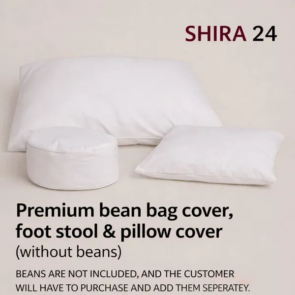 SHIRA_24_4XL_Tear_Drop_Bean_Bag_Chair_with_Footrest_&_Pillow_|_Premium_Leatherette_Bean_Bag_Cover_(Without_Beans)_|_Black,Orange|_Upto_150_Kg_Capacity_|_Living_Room_Lounger