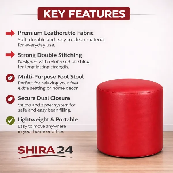 Red_Foot_Stool_Bean_Bag_Cover_Without_Beans