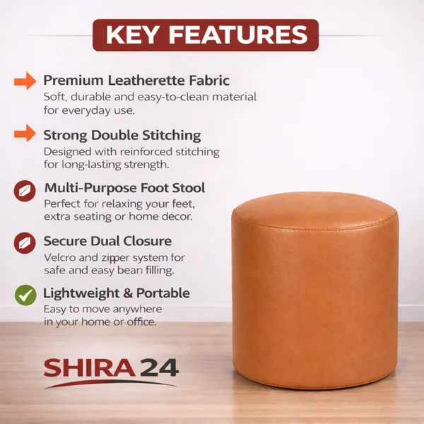 Tan_Foot_Stool_Bean_Bag_Cover_Without_Beans