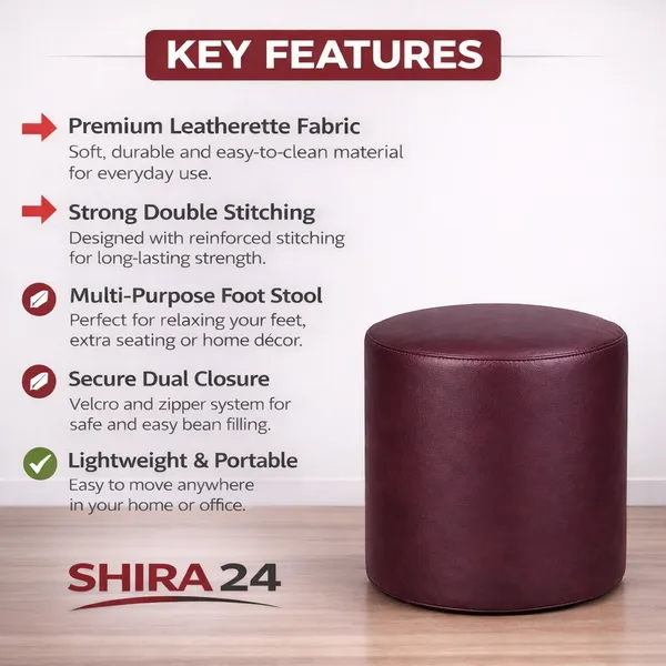 Maroon_Foot_Stool_Bean_Bag_Cover_Without_Beans