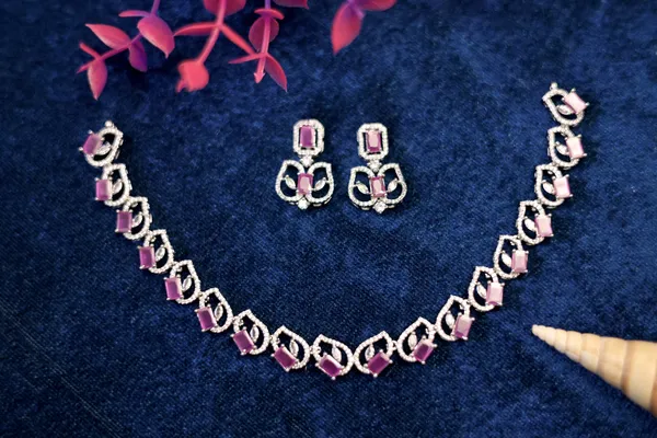 Pink_And_Green_American_Diamond_Necklace_Set_For_Women(Pack_of_2)