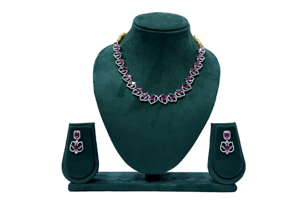 Pink_And_Green_American_Diamond_Necklace_Set_For_Women(Pack_of_2)