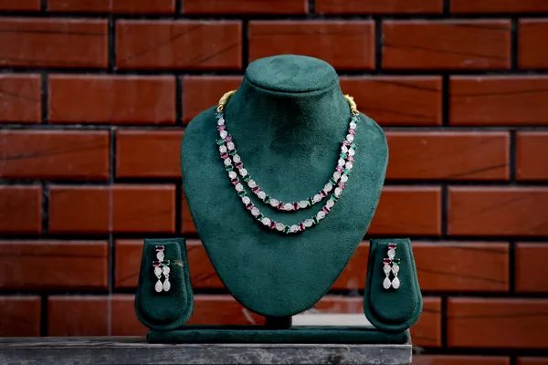 Rhodium_Plated_Or_Silver_Toned_Layered_American_Diamond_Necklace_Set