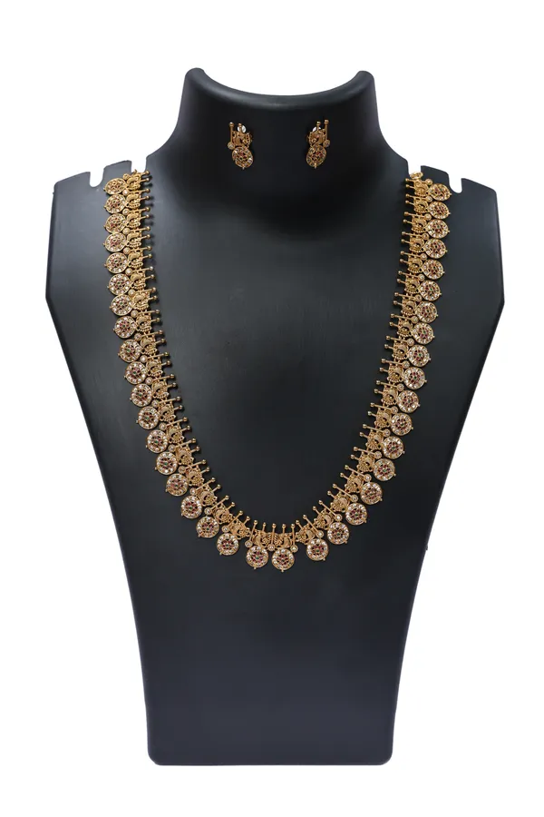 Gold_Plated_Temple_Jewelry_Necklace_Set_For_Women