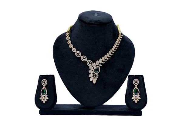 Gorgeous_Leaf_Pattern_Rhodium_Gold_Plated_Party_Wear_Necklace_Set_With_American_Diamond_Stones