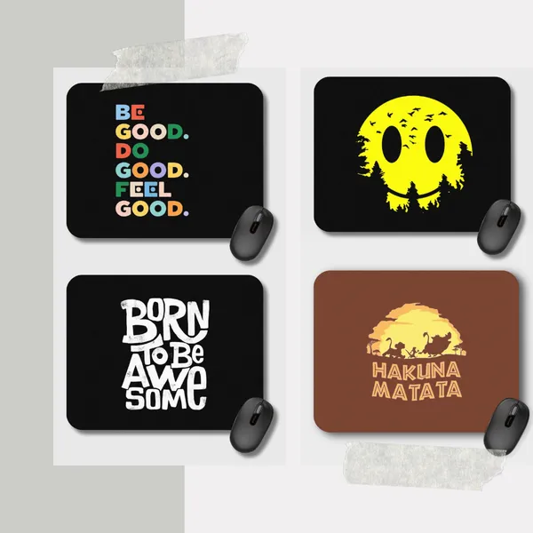 Pack_of_4_Premium_Printed_Mouse_Pad_with_Smooth_Control_Surface__And__Non_Slip_Rubber_Base