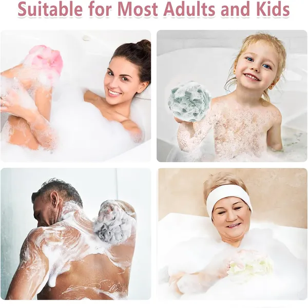Bathub_Shower_Loofah_Bath_Sponge__60G_Loofah_Exfoliating_Body_Scrubber__4_Color_Mesh_Shower_Pouf_Balls_for_Body_Wash__Ice_Cream