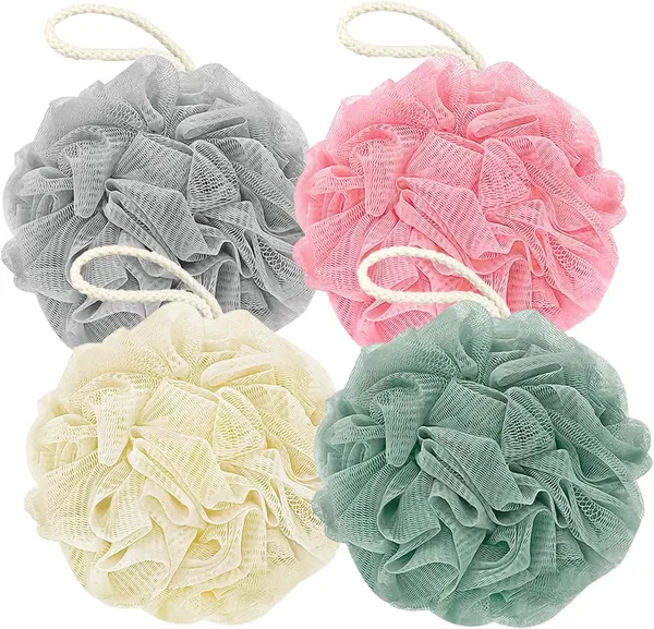 Bathub_Shower_Loofah_Bath_Sponge__60G_Loofah_Exfoliating_Body_Scrubber__4_Color_Mesh_Shower_Pouf_Balls_for_Body_Wash__Ice_Cream
