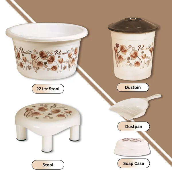 10_in_1_Bathroom_Organizer_Set_Brown_Design_with_20L_Bucket,_7L_Bucket,_22L_Tub,_11L_Dustbin_&_Accessories