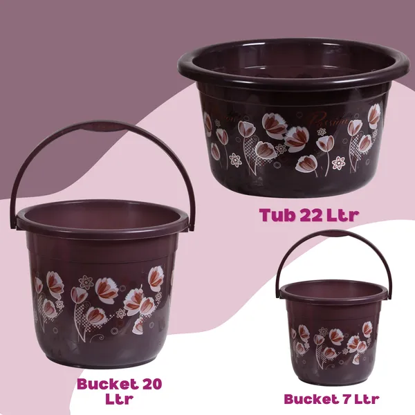 10_in_1_Premium_Plastic_Bathroom_Set_with_20L_Big_Bucket,_7L_Small_Bucket,_22L_Tub,_11L_Dustbin,_1L_&_1.5L_Mug,_Soap_Case,_Dustpan_&_5_Inch_Stool_–_Heavy_Duty_Floral_Bath_Accessories_Combo_for_Home
