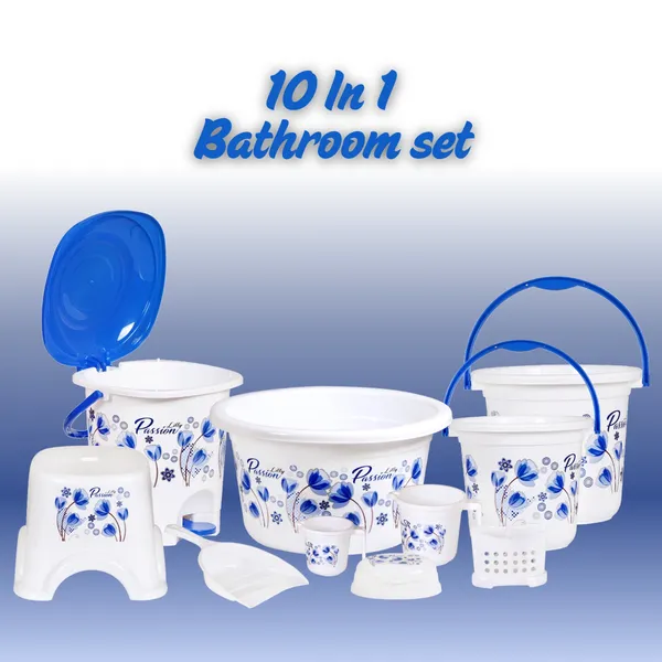 10_in_1_White_Blue_Floral_Bathroom_Set,_Unbreakable_Virgin_Plastic_Bath_Accessories_Combo,_Plastic_Bucket_Set_for_Bathroom_with_20L_&_7L_Buckets,_22L_Tub,_Dustbin,_Mug_Set,_Soap_Case,_Dustpan_&_Stool_for_Home