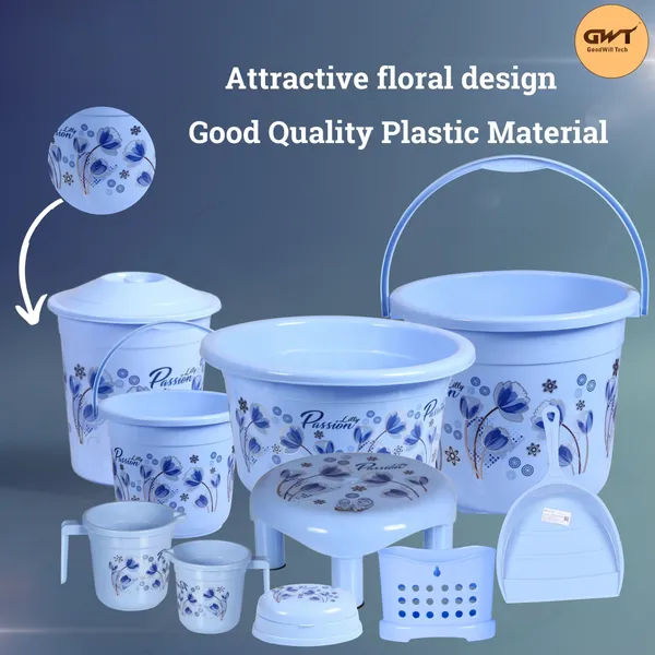 Blue_Bathroom_Set_20L/5L_Bucket,_11L_Pedal_Bin_&_Dustpan,_Patlo,_1.5L/1L_Mug,_Tub_22L_16_L_Plastic_Bucket