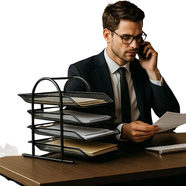 Black_4_Compartments_Metal_File_Organizer