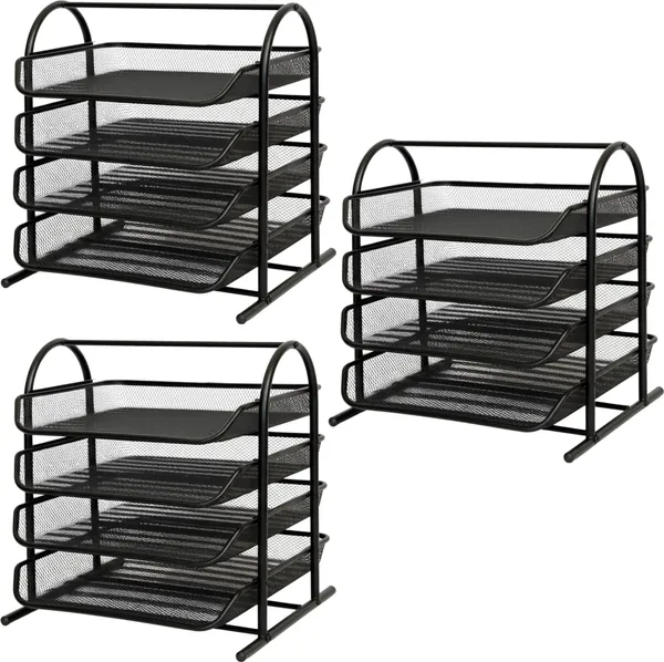 Black_4_Compartments_Metal_File_Organizer
