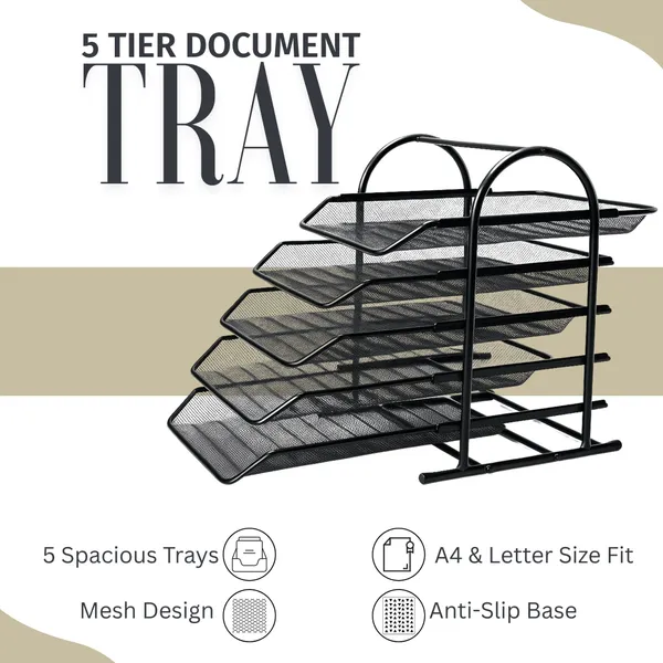 Black_5_Compartments_Metal_File_Organizer