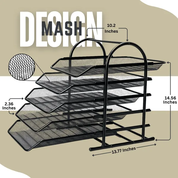 Black_5_Compartments_Metal_File_Organizer