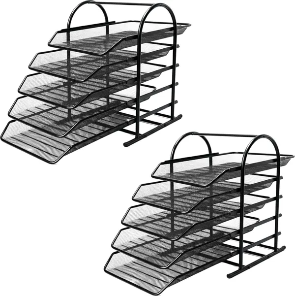 Black_5_Compartments_Metal_File_Organizer