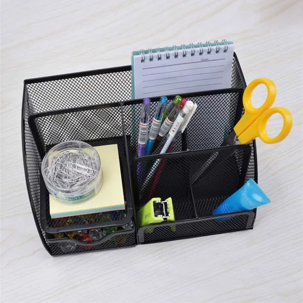 Black_6_Compartments_Metal_6_Compartment_Multi_Functional_Black_Metal_Pen_Stand_Mesh_Style_Desk_Organizer