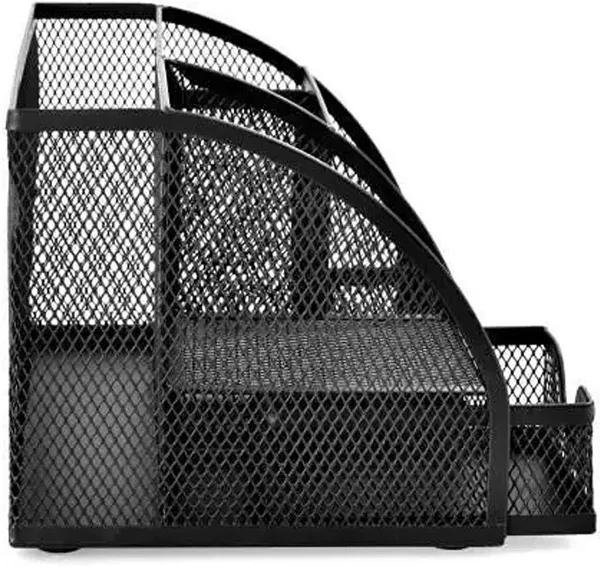 Black_6_Compartments_Metal_6_Compartment_Multi_Functional_Black_Metal_Pen_Stand_Mesh_Style_Desk_Organizer