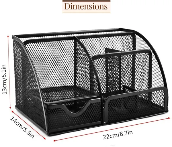 Black_6_Compartments_Metal_6_Compartment_Multi_Functional_Black_Metal_Pen_Stand_Mesh_Style_Desk_Organizer
