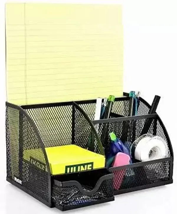 Black_6_Compartments_Metal_6_Compartment_Multi_Functional_Black_Metal_Pen_Stand_Mesh_Style_Desk_Organizer