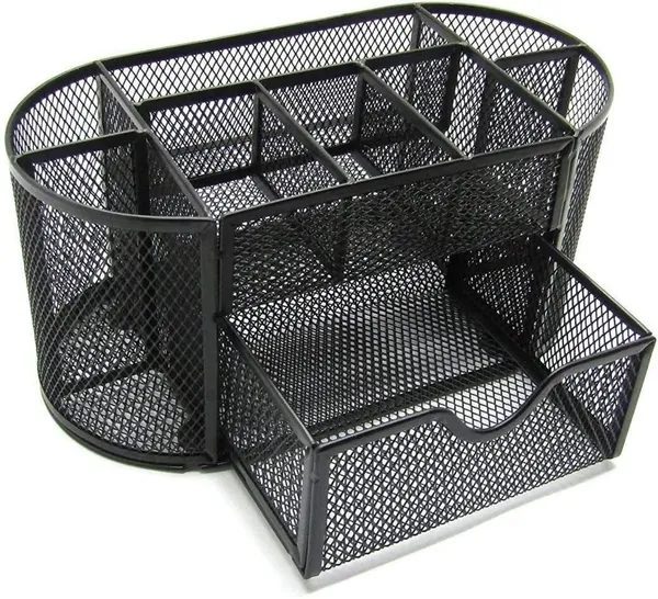 Black_8_Compartments_Metal_8_Compartment_Multi_Functional_Black_Metal_Pen_Stand_Mesh_Style_Desk_Organizer