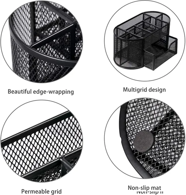 Black_8_Compartments_Metal_8_Compartment_Multi_Functional_Black_Metal_Pen_Stand_Mesh_Style_Desk_Organizer