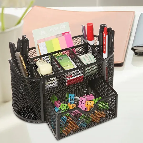 Black_8_Compartments_Metal_8_Compartment_Multi_Functional_Black_Metal_Pen_Stand_Mesh_Style_Desk_Organizer