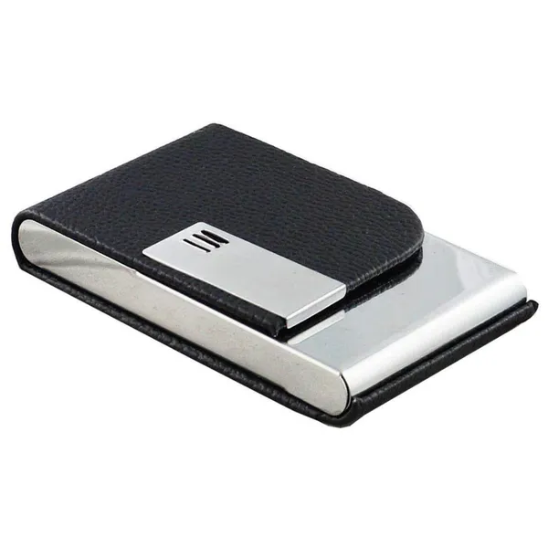 Black_Pu_Leather_Steel_Card_Holder_Wallet_For_Visiting_&_Business_Cards_For_Women,_Men_10_Card_Holder_Set_Of_1