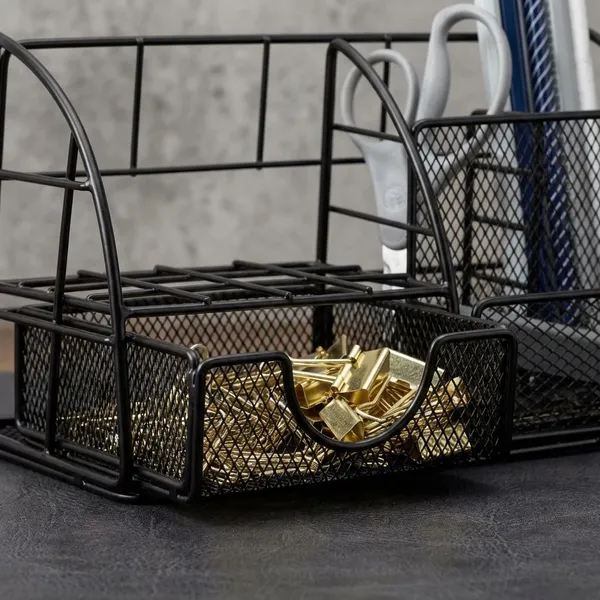 Black_6_Compartments_Metal_Mesh,_Elegant_Desk_Organizer_For_School,_College,_Office_Stay_Neat,_Work_Better