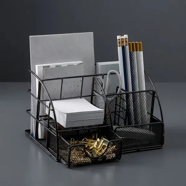 Black_6_Compartments_Metal_Mesh,_Elegant_Desk_Organizer_For_School,_College,_Office_Stay_Neat,_Work_Better