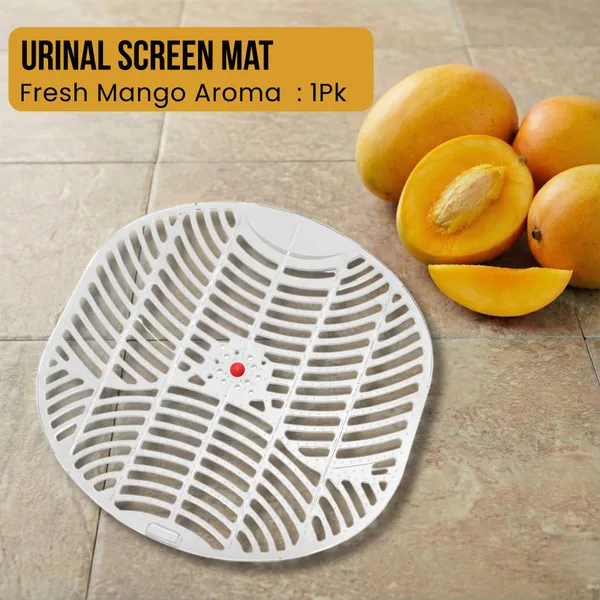 White_Urinal_Mat_For_Toilet_Men_With_Clean_Flow_Design_Ideal_For_Hotels,_School_Mango_Wipe_Toilet_Cleaner_1_Wipes