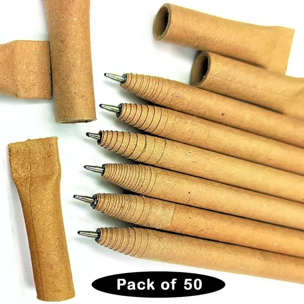 Beige_Eco_Friendly_Recycled_Paper_Pens_Ball_Pen_Pack_Of_50,_Ink_Color_Blue
