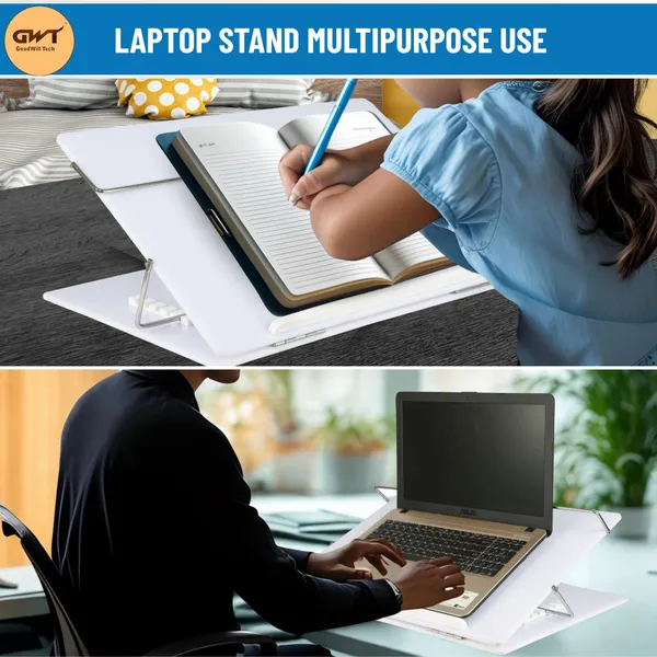 White_1_Compartments_Virgin_Polystyrene_Acrylic_Laptop_Stand,_Table_Top_15X21_Inch