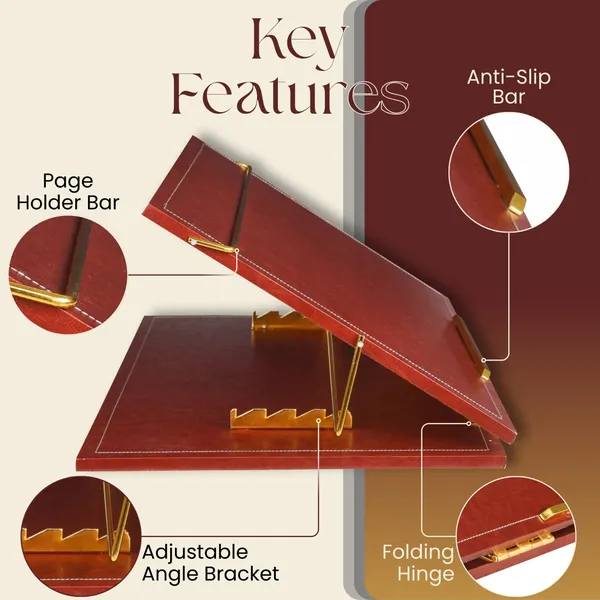 Tan_1_Compartments_Leather_Laptop_Stand,_Table_Top_12X16_Inch