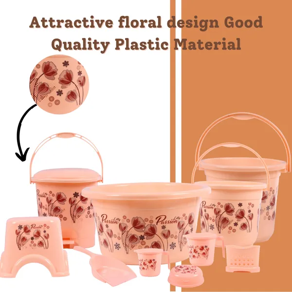 Unbreakable_10_Pcs_Bathroom_Set_Peach_Floral_Print_with_Bucket_Set,_Bath_Tub,_Dustbin,_Mug_Combo,_Soap_Holder,_Dustpan_&_Plastic_Stool