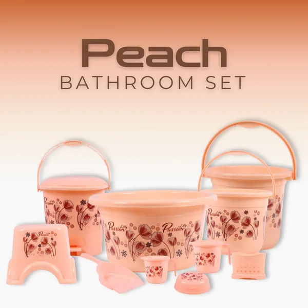 Unbreakable_10_Pcs_Bathroom_Set_Peach_Floral_Print_with_Bucket_Set,_Bath_Tub,_Dustbin,_Mug_Combo,_Soap_Holder,_Dustpan_&_Plastic_Stool