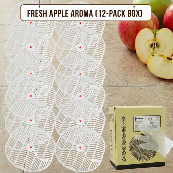 White_Plastic_Urinal_Screen_Mat_For_Men_|_Urine_Smell_Remover_&_Restroom_Freshener_Apple_Wipe_Toilet_Cleaner_12_X_1_Wipes