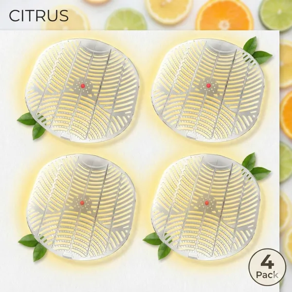 White_Anti_Splash_Urinal_Screen_With_Fragrance_|_Clean_Toilet_Floor_Protection_Citrus_Wipe_Toilet_Cleaner_4_X_1_Wipes