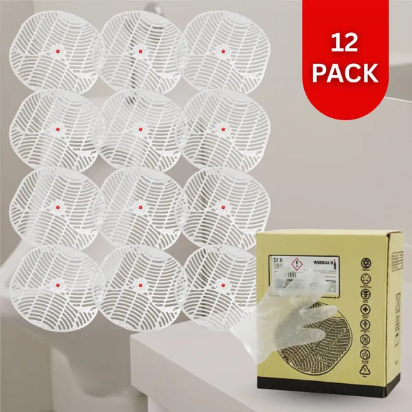 White_Smart_Urinal_Hygiene_Mat_To_Reduce_Odor,_Splash_&_Bacteria_-_Orange_Wipe_Toilet_Cleaner_12_X_1_Wipes